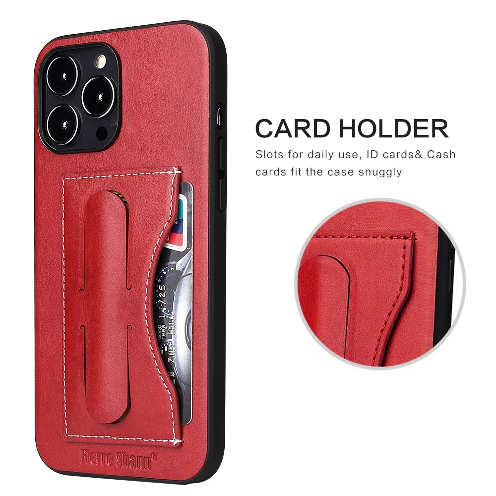 

Simple Pu card support back cover For iPhone 13 12 mini 11 Pro XS Max X XR 8 7 6 6S Plus SE 2020 Simple Rear Cover Bracket Case