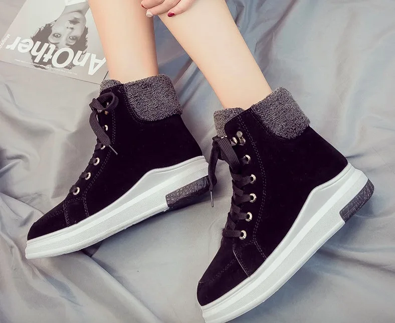 Scarpe Da Tennis delle donne di Nuovo Modo; повседневная обувь из флока; Scarpe Traspiranti Autunno Inverno на шнуровке; Appartamenti Delle Donn