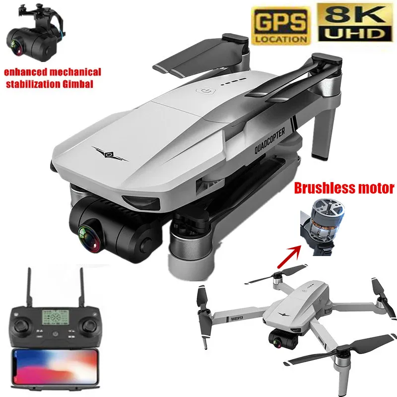 Drone de Gps Kf102 com 8k Câmera de 2 Novo Eixos Anti-shake Cardan Profesional Quadcopter Brushless Wifi Fpv Dron vs Sg906 Max hd Eis