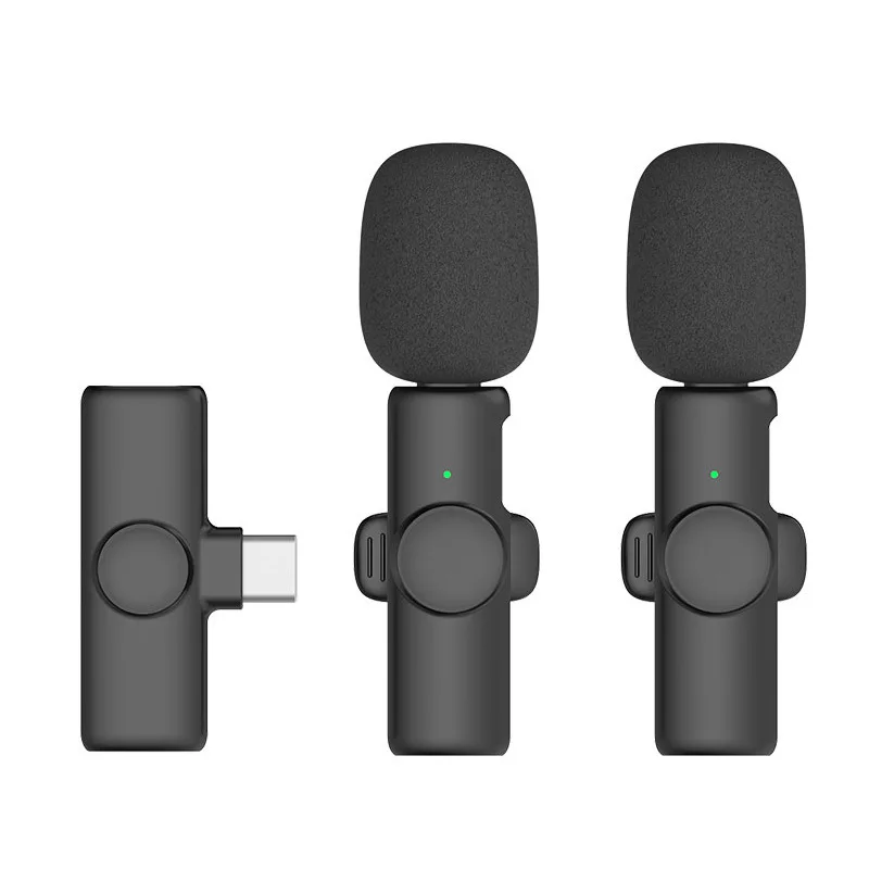 Беспроводной петличный микрофон для iPhone Android мини беспроводной двойной с YouTube