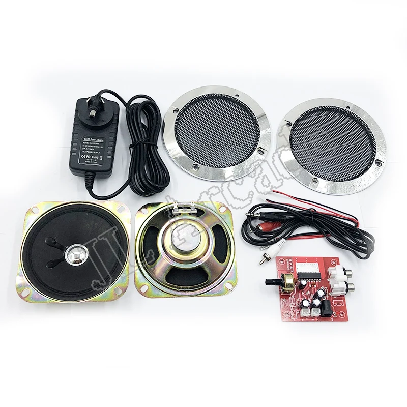 

Free shipping arcade game console audio kit power amplifier+4-inch 5W speakers+power cable for arcade game cabinet accessories