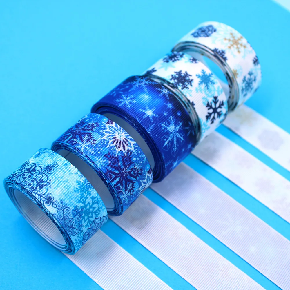 1 дюйм 5 ярдов корсажные ленты в виде рождественских снежинок детский бант ручной