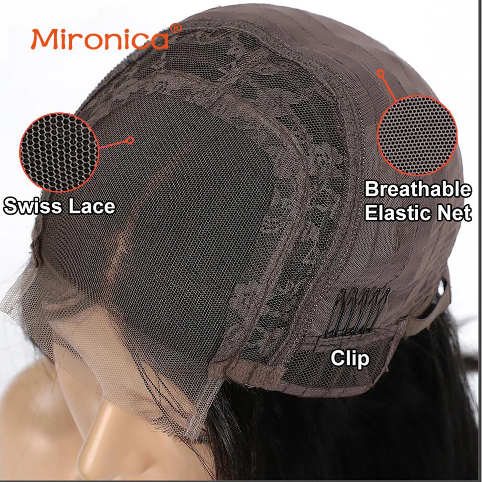 

Mironica Hair Short Straight Bob 4*4 Lace Closure Human Hair Wigs 150% Density 10-24 Inch Natural Color For Black Woman