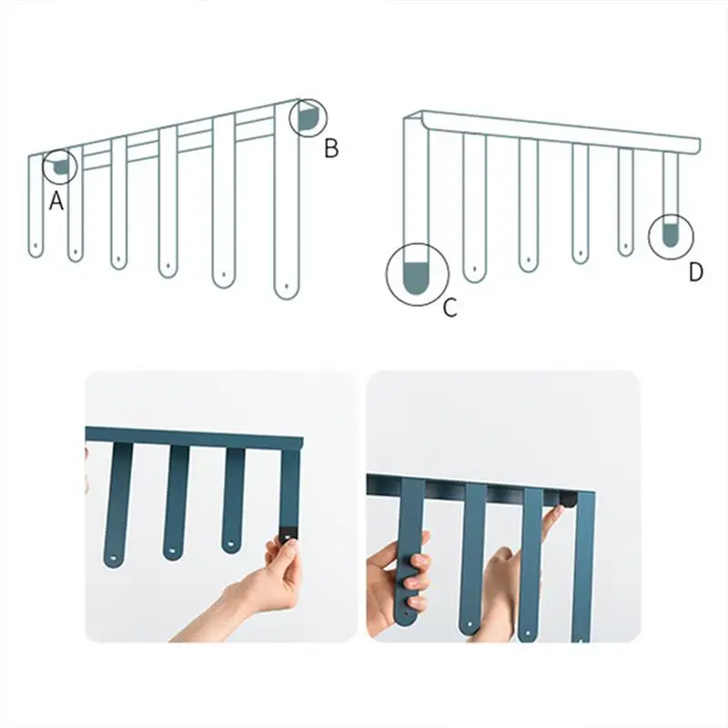 

Over-The-Door Hook Rack Sturdy Metal 6 Hooks Hanger Storage Holder Hanging Coat Hat Towels