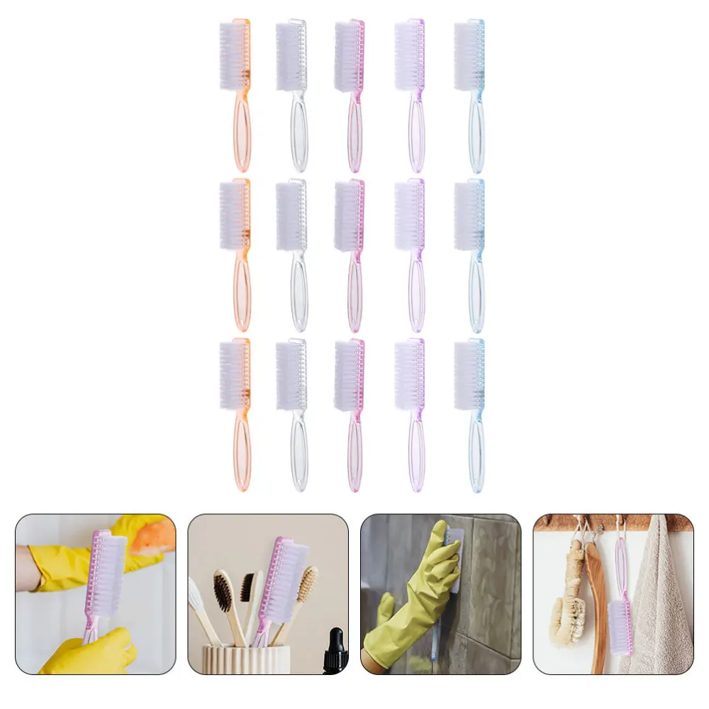 

15Pcs Handle Grip Fingernail Cleaning Brushes Nail Dirt Dust Brush Hand Cleaner