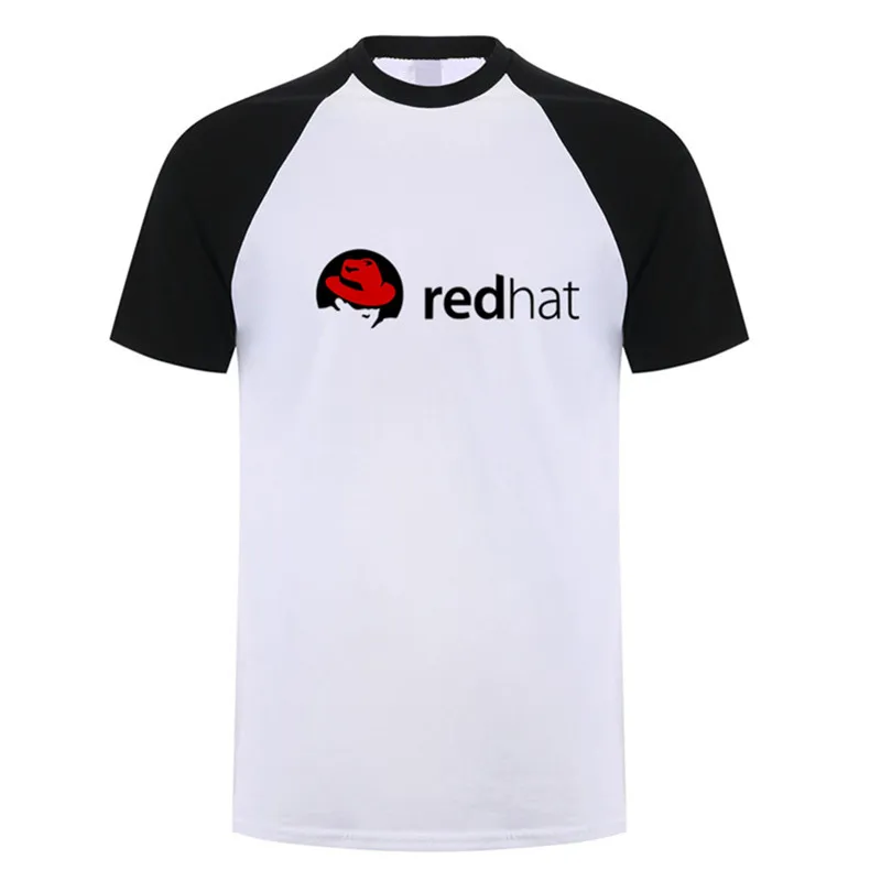 Футболка Red Hat Linux летняя Мужская хлопковая футболка с круглым вырезом и коротким