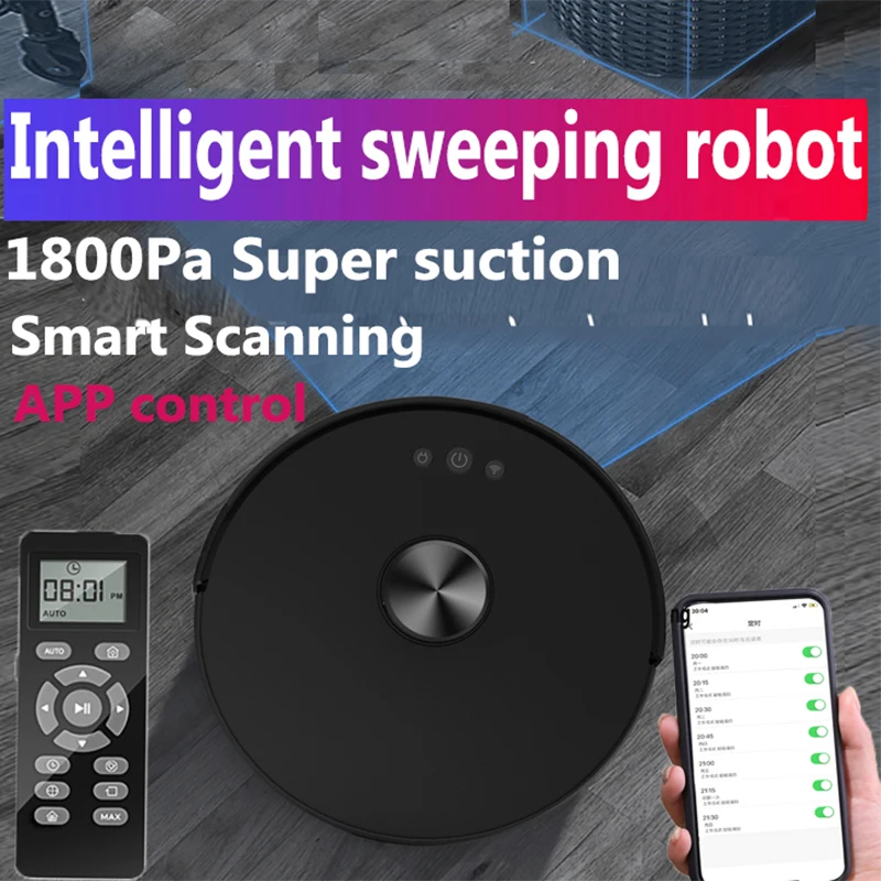 

Smart Robot Vacuum Cleaner 2 in 1 for Home 1800Pa support Google assistant Alexa Automatic Recharge Wet And Dry Smart Sweeping C