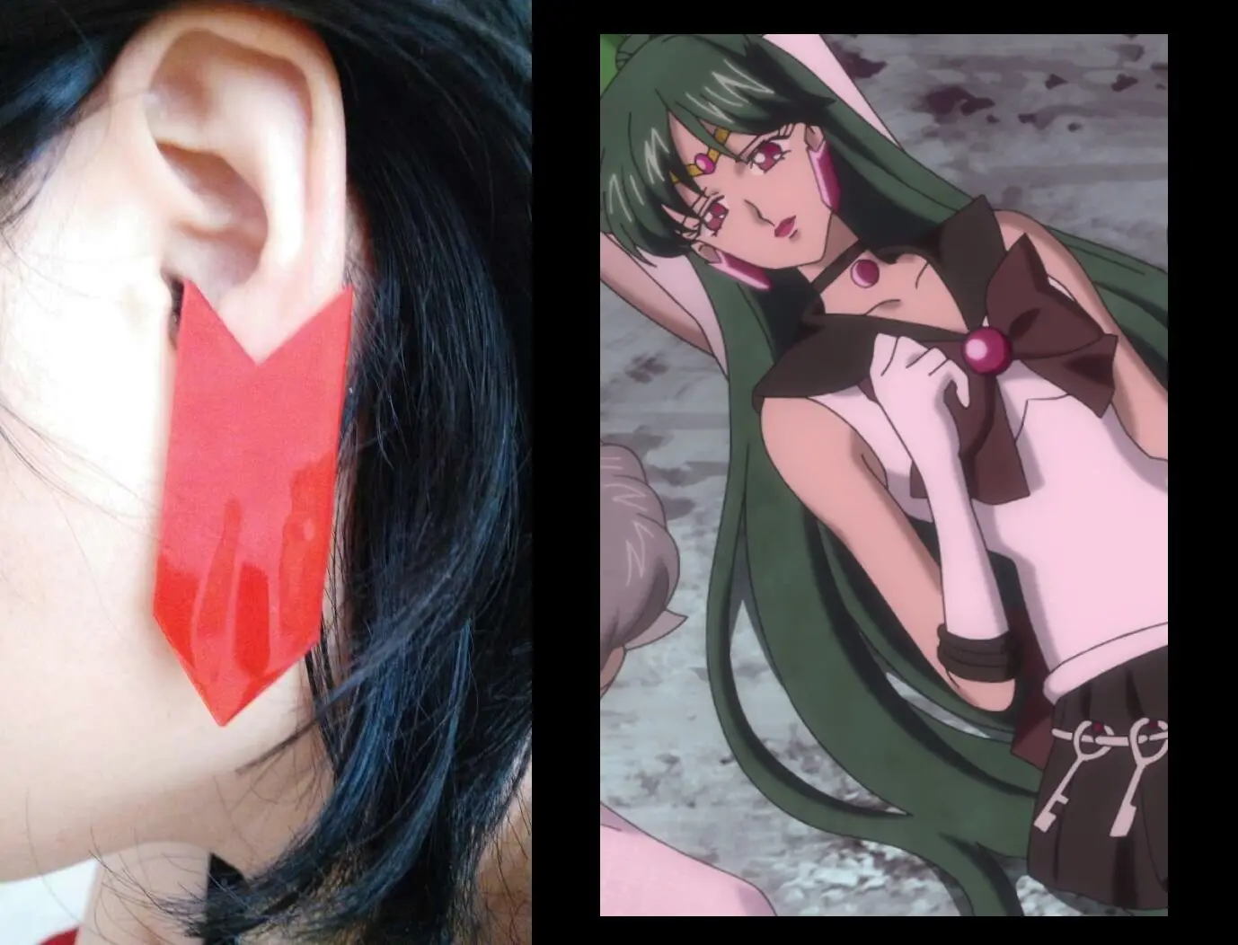 Серьги в стиле аниме Sailor Moon Pretty Soldier Meiou Setsuna Pluto Red|Аксессуары для костюмов| |