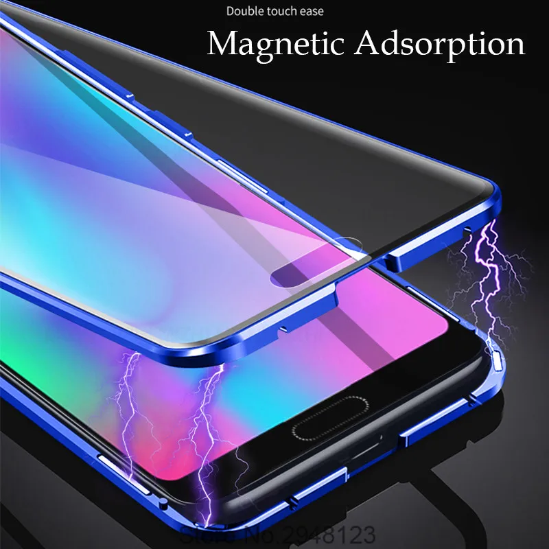 Магнитный чехол для huawei honor 10 облегченное закаленное стекло Двусторонняя крышка на huwei honor 10 light honer 10 lite флип-чехол