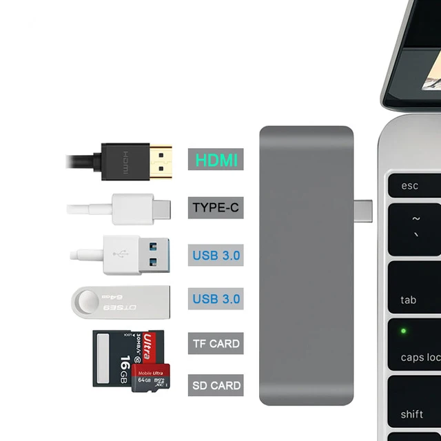Концентратор USB C HDMI 4K HD с поддержкой режима Dex для телефонов SamSung HuaWei PD TF SD