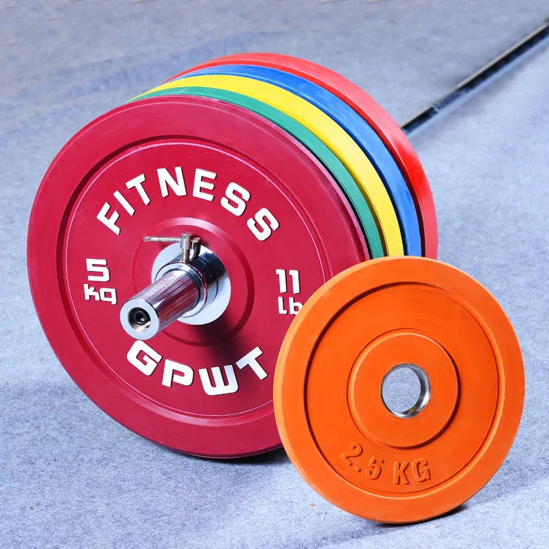 

5.5 lbs colorul barbell weight plates 55 lbs full weight Olympic competitive big hole full rubber barbell pieces