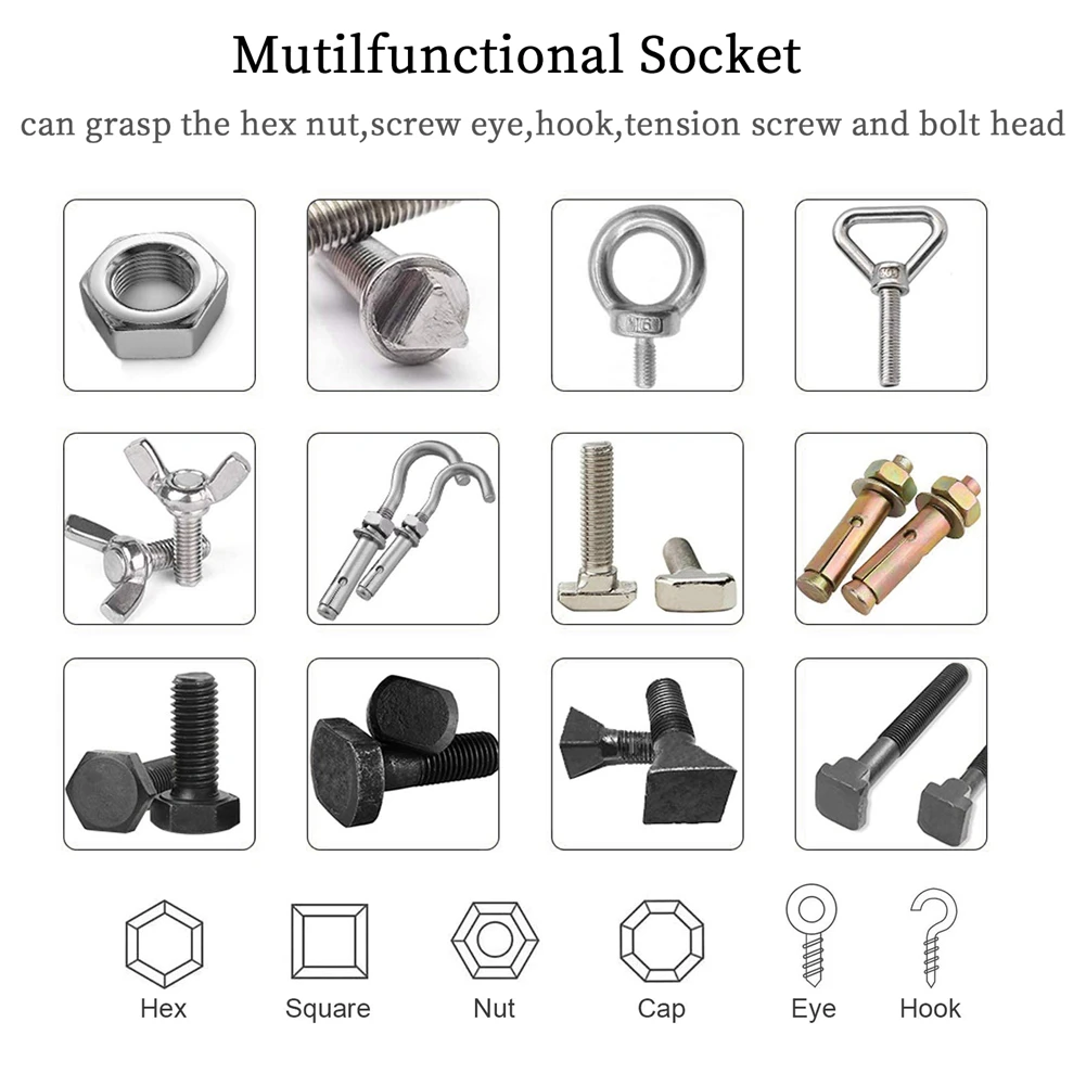 

New Torque Wrench Universal Sleeve Head Set Magic Socket Sleeve 7-19mm Spanner Key Sleeve Grip Multi Hand Tools Set Cr-V Sleeve