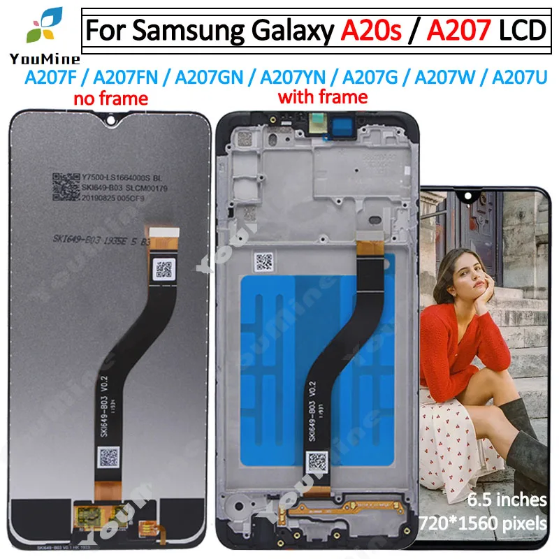 ЖК дисплей для Samsung Galaxy A20s A207 дигитайзер сенсорного экрана с рамкой в сборе