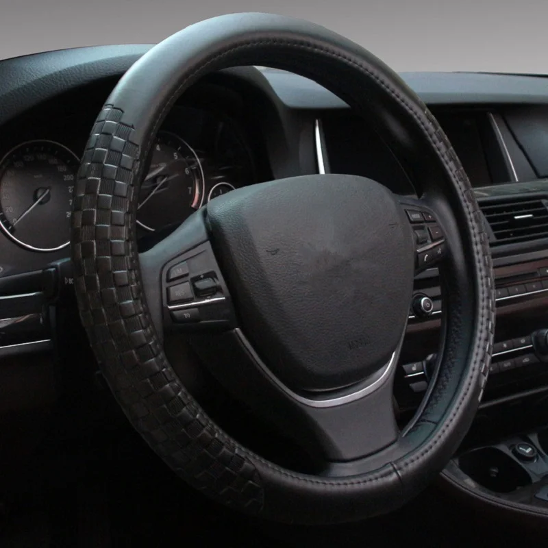 Воловья кожа Чехол рулевого колеса автомобиля противоскользящая Кожа Авто