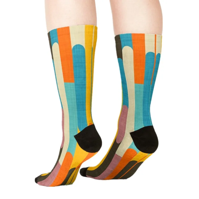 

Women's socks kawaii personality Purple eyes Printed Socks Women harajuku Happy Funny Novelty cute girl gift Socks for women