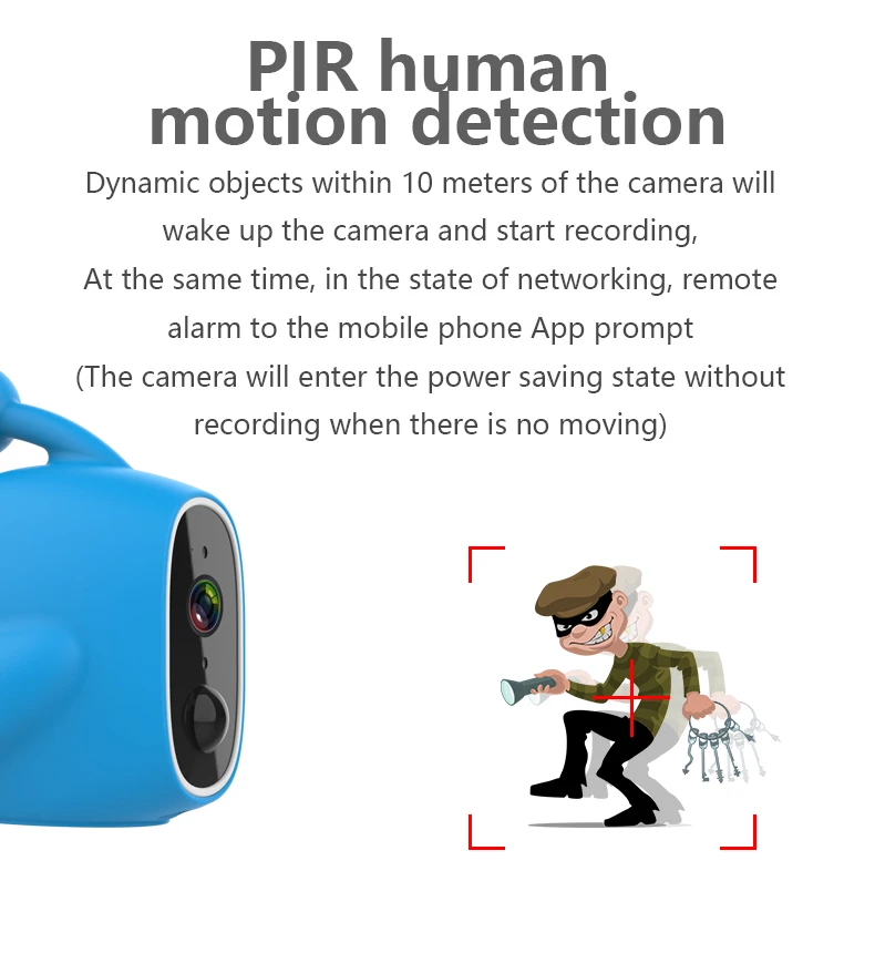 Умная IP-камера 1080P с питанием от аккумулятора IP65 водонепроницаемая беспроводная