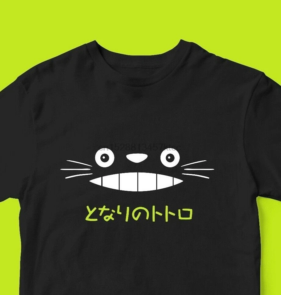 Тоторо Хаяо Миядзаки Футболка Высокое качество флок печатных Японии аниме 100%