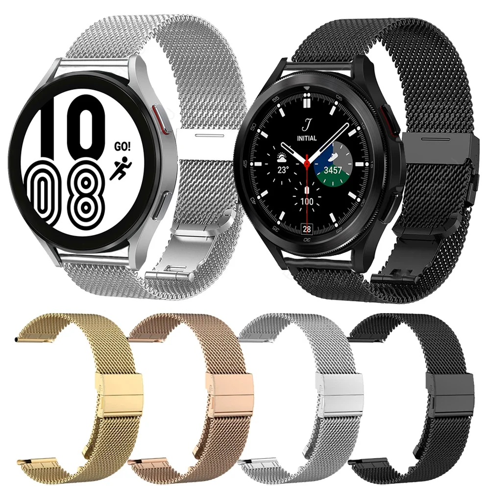 

Milanese Strap For Samsung Galaxy Watch 4 Classic 46mm 42mm Stainless steel butterfly buckle strap for Galaxy Watch 4 44mm 42mm