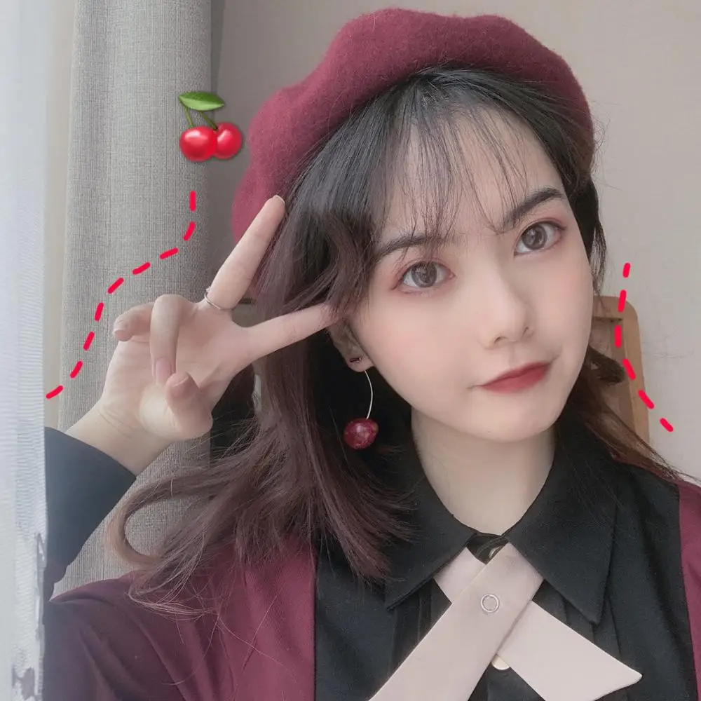 Женские винтажные серьги капельки длинные висячие в виде сушеных цветов вишни