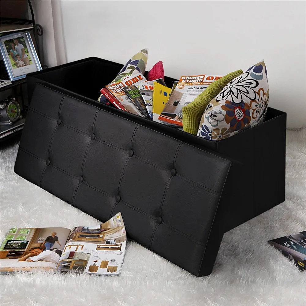 Practical PVC Leather Rectangle Shape with Button Footstool Large Size(US Only) |