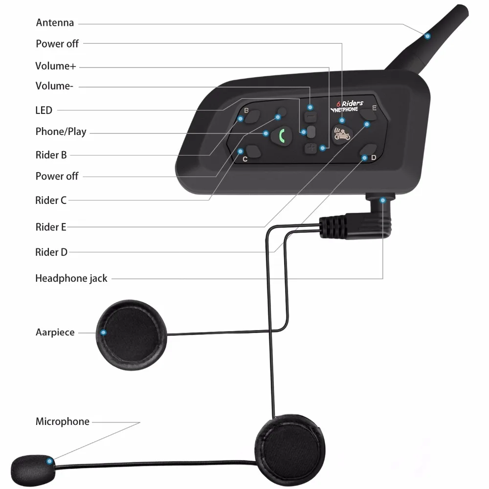 Bluetooth гарнитура мотоциклетная универсальная 2020 м 1200 дюйма|Наушники для шлемов| |