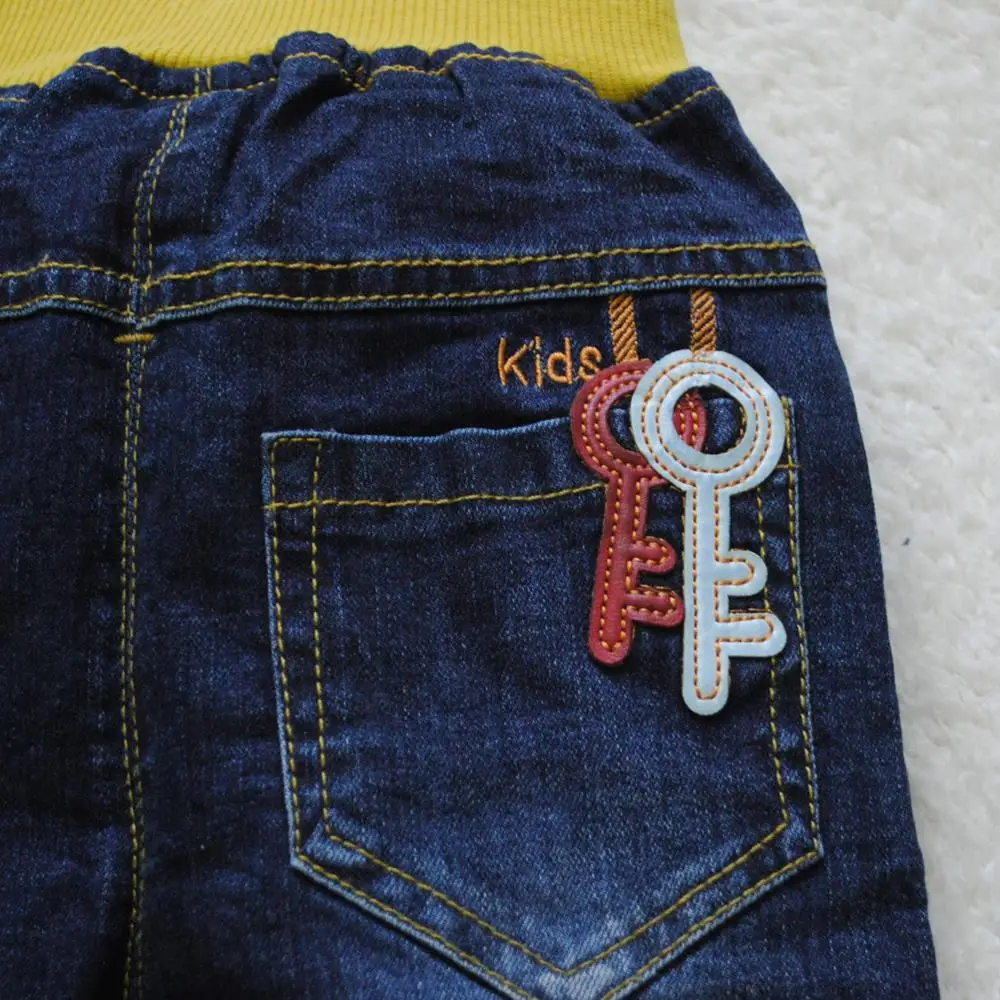 Джинсы для мальчиков мягкие джинсовые штаны темно синего цвета весны и осени