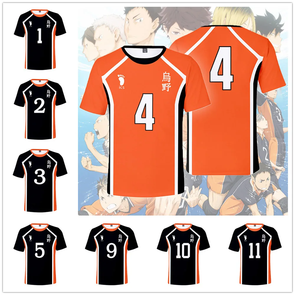 Футболка с рисунком из Аниме Haikyuu Cosplay Костюм Hinata Shoyo футболка для старшей школы