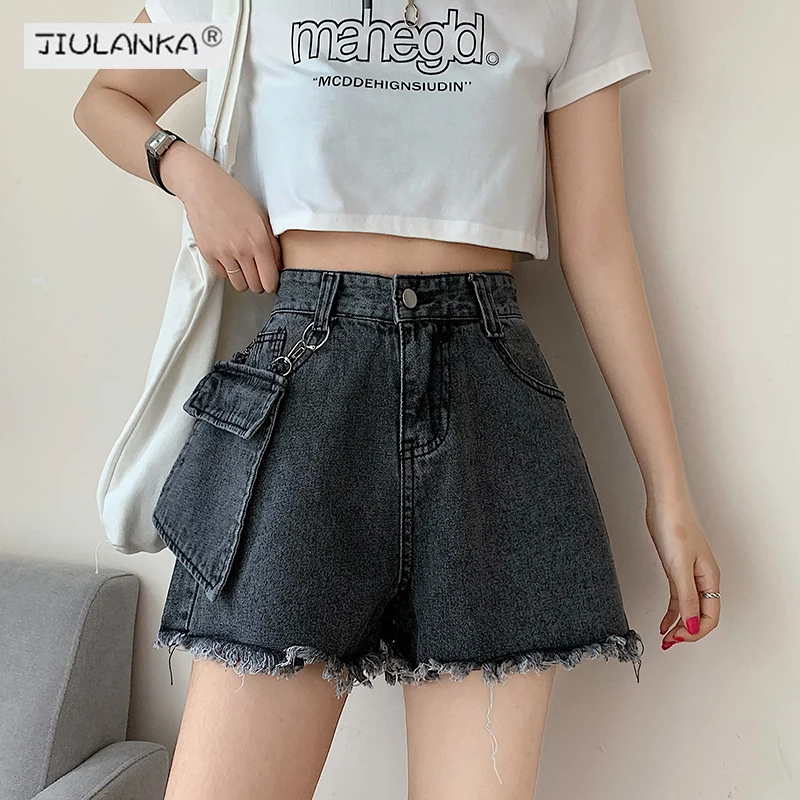 

Women's Denim Shorts Jeans Woman High Waist Black Cargo Shorts Women's Fashion Jeans Pants For Women Clothing Fashion Jean Women