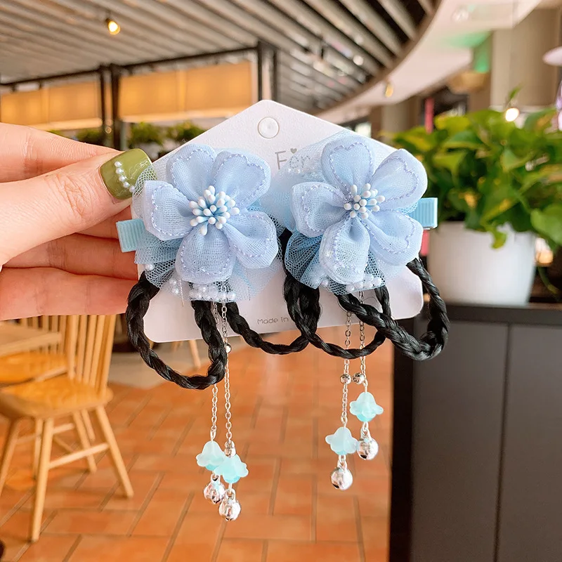 1 пара заколки для волос с бусинами в виде цветов|Аксессуары девочек| |