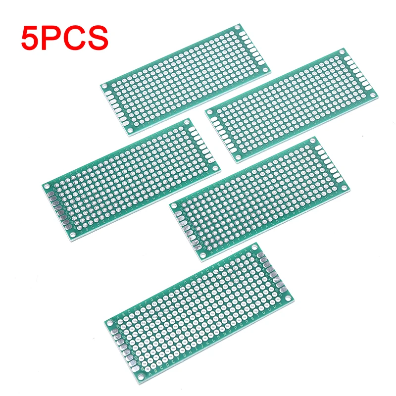 

5pcs Electronic PCB Board 3x7cm Universal Double Side Printed Circuit Board Double Side Prototyping PCB For Arduino Copper Plate