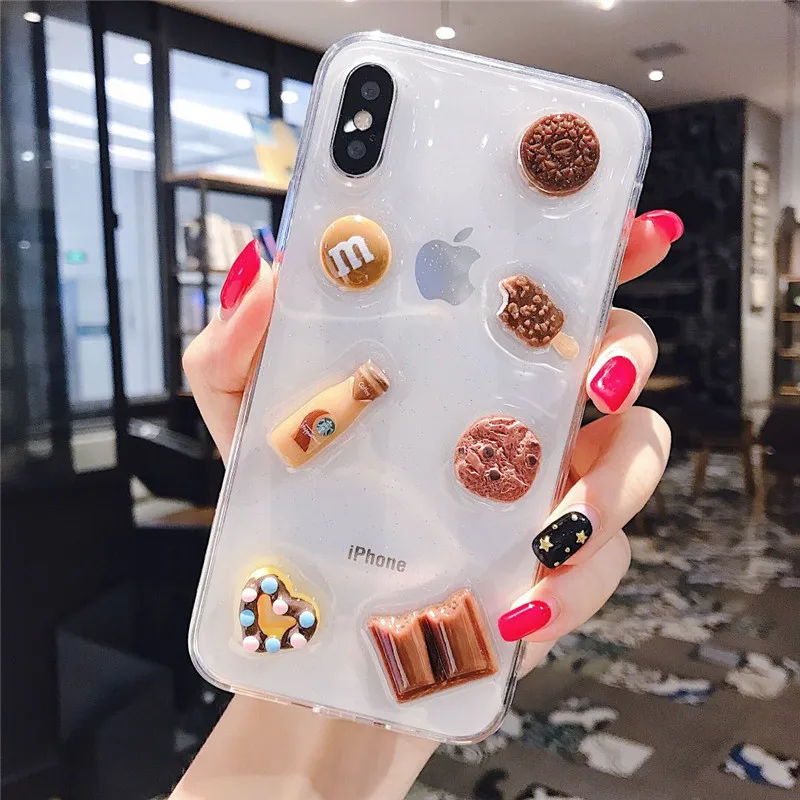 Chocolate Cookies 3D яркий шоколадный печенье Прозрачный чехол для телефона для iPhone 11 Pro Max XR XS Max X 6 6S 7 8 Plus силиконовый роскошный мягкий чехол-накладка - Цвет: Chocolate Cookies