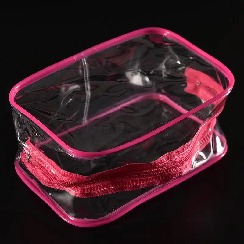 

1PCS 15*7*10.5cm Women Fashion Cosmetic Bag Transparent Thicken PVC Waterproof Cosmetic Bag Travel Admission Package