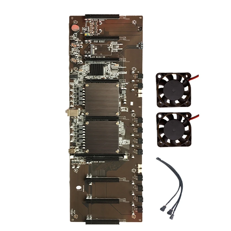 

BTC Mining Machine Motherboard 3060 In-Line 9 Cards 2 LGA 2011 CPU DDR3 Memory 60mm Pitch X79 Motherboard+Cooling Fan