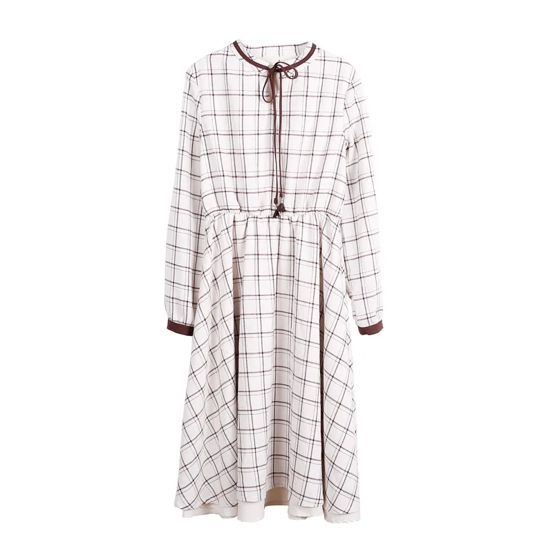 2019 новые модные женские платья художественное и элегантное клетчатое платье с