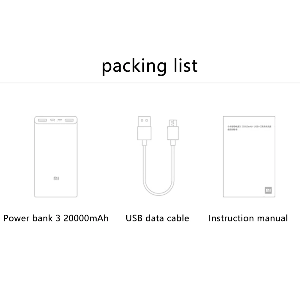 Xiaomi Power Bank 3 QC3.0 Быстрая зарядка 20000 мАч портативное зарядное устройство Внешняя