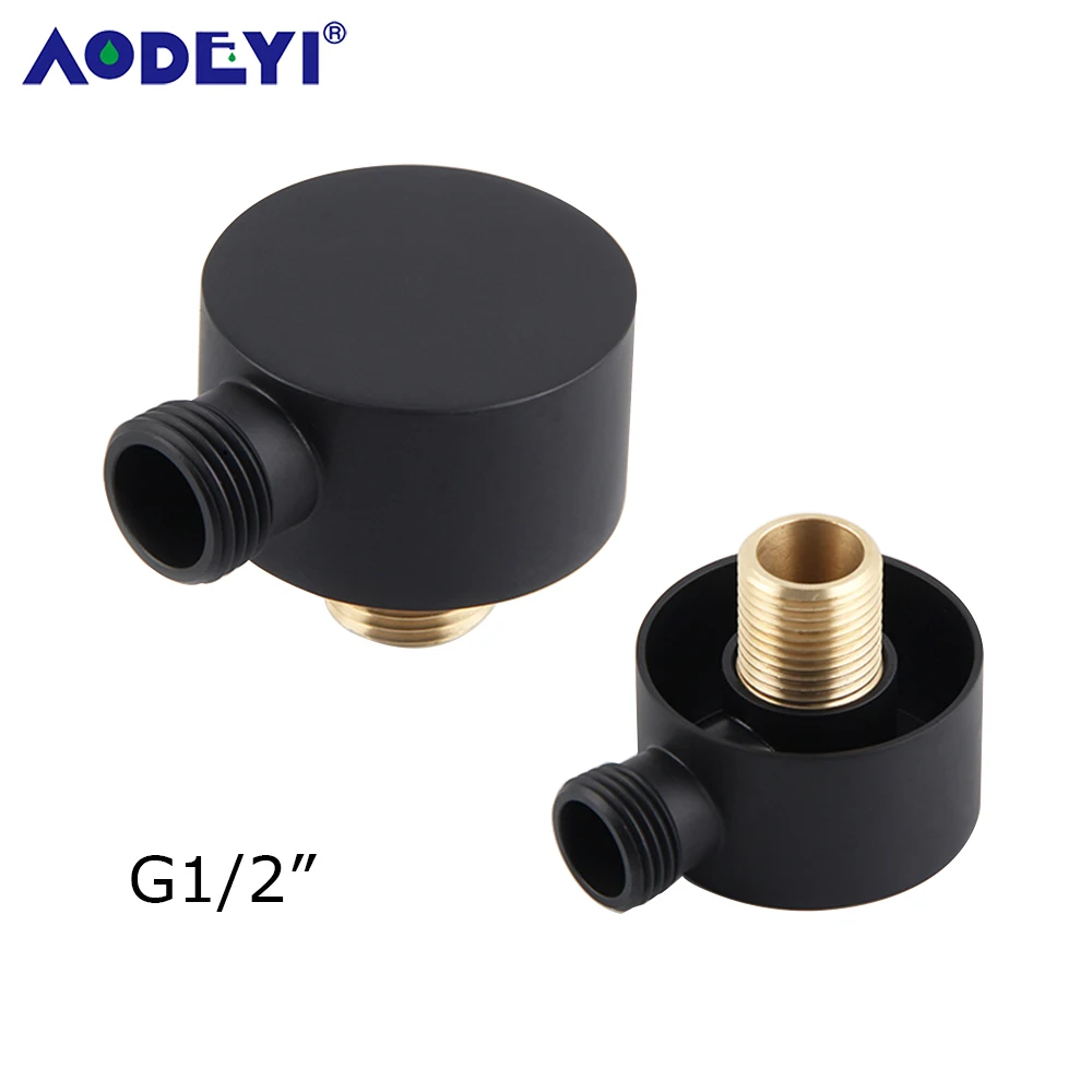 shower head connector bathroom accessories brass body bracket black wall mounted shower hose connector support arm brushed gold free global shipping