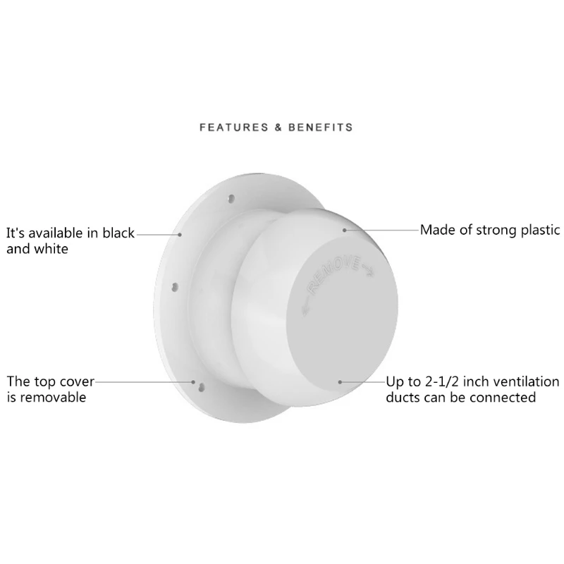

Mushroom Head Shape Ventilation Cap for RV Accessories Top Mounted Round Exhaust Outlet Vent Cap
