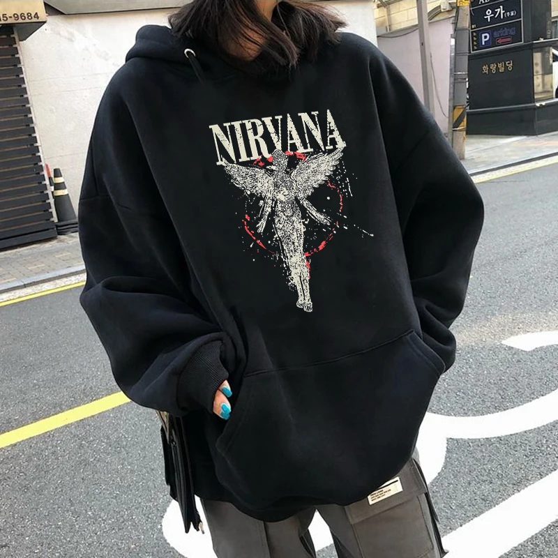 Nirvana Hombre осенне-зимний свитшот в стиле рок Харадзюку пуловер с принтом уличная