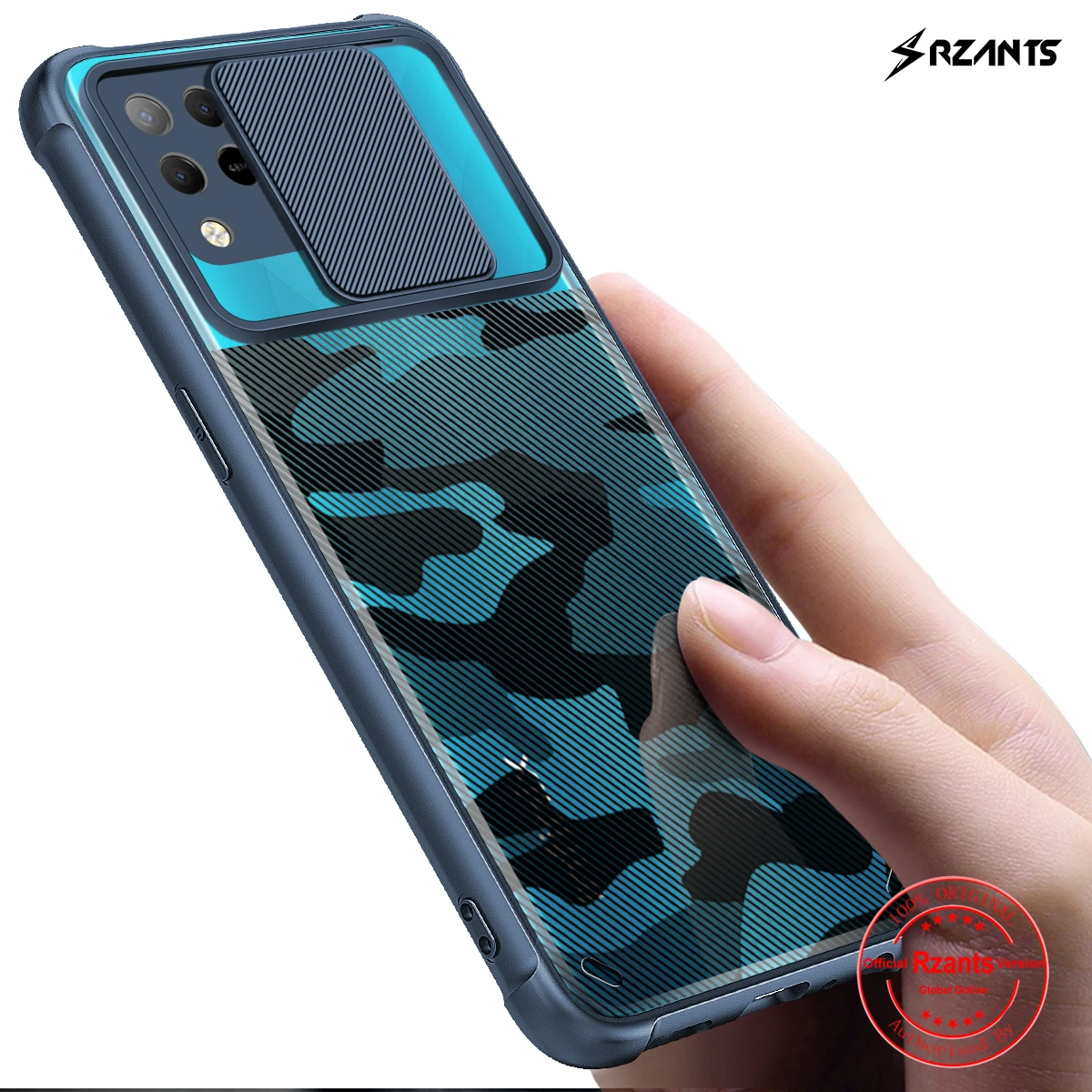 

Rzants For Infinix Hot 10S Infinix Hot 10T Case Hard [Camouflage Lens] Lens Protect Slim Crystal Clear Cover