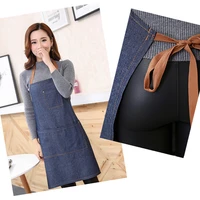 1pc 71x65cm simple denim jeans aprons uniform unisex adult aprons for woman mens male ladys kitchen cooking gifts new