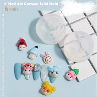1pcs silicone carved template for nails 3d baby face hat cute cartoon mould swanky stamping nail art templates diy decor tools