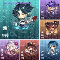 hot game genshin impact cute anime figures xiao hutao lisa acrylic stand model plate desk decor standing sign keychain fans gift