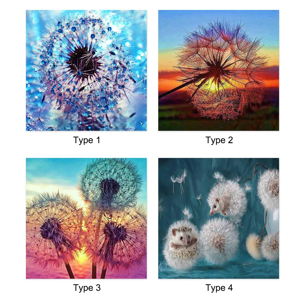Новый Алмазный Декор 5D DIY Вышивка мечта Одуванчик закат милый алмаз Ежик стразы