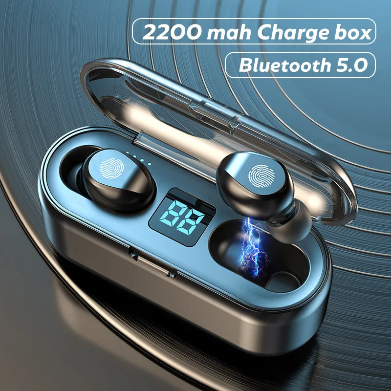 

F9 TWS HIFI Mini Wireless Bluetooth 5.0 Earphone In-ear Running Headset Support IOS/Android Phones HD Call Bluetooth Headphones