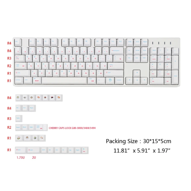 

Q1JF колпачки для ключей PBT, стандартная пятисторонняя красящая суши-клавиатура, 132 клавиш, вишневый профиль для FH60 GK61, 64 -108 клавиши, клавиатура