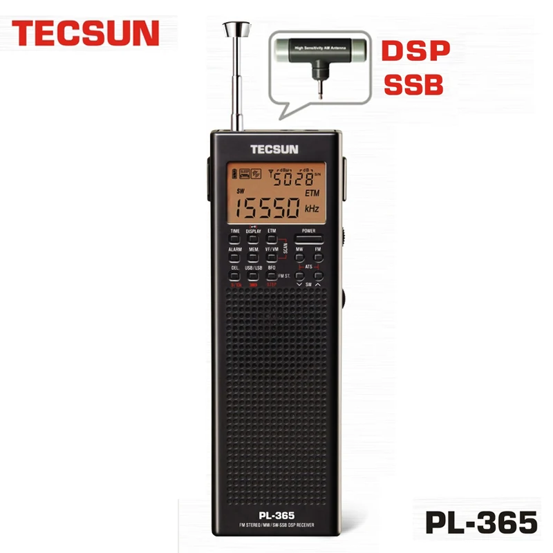 

Портативный однополосный приемник Tecsun PL-365, Полнодиапазонный цифровая Демодуляция для пожилых людей, DSP FM средней длины волны, SSB радио