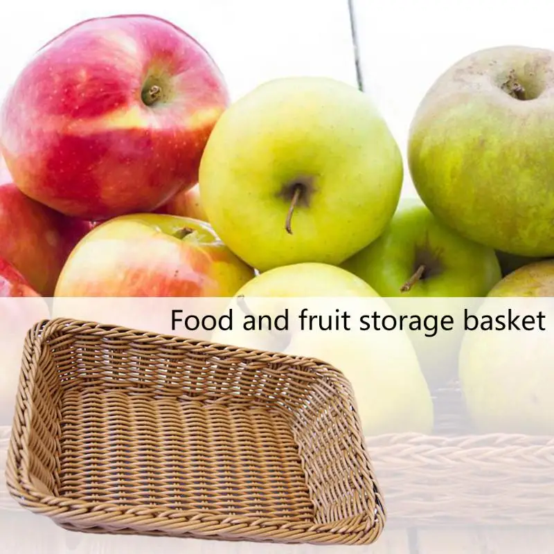 Плетеная корзина из ротанга для хранения фруктов и овощей кухонная коробка