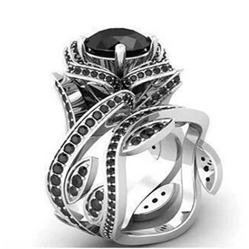 Романтическое циркониевое кольцо с цветком розы для женщин Свадебная вечеринка