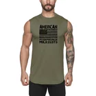 Майка мужская тренировочная из хлопка, брендовая повседневная одежда для спортзала, бодибилдинга, фитнеса, модный жилет без рукавов, майка для мышц