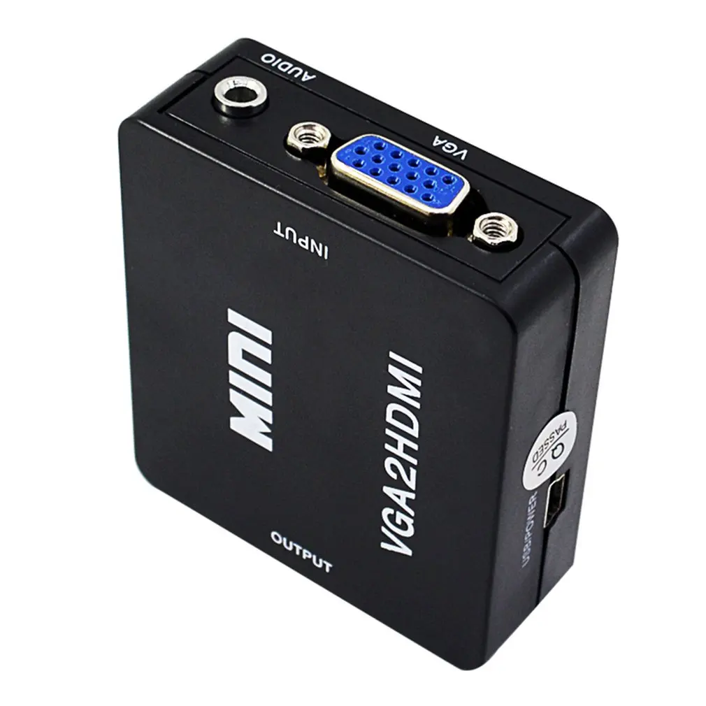 Мини VGA к HDMI конвертер VGA2HDMI адаптер VGA к HDMI 1080P кабель для зарядки с адаптером конвертер для HDTV проектора